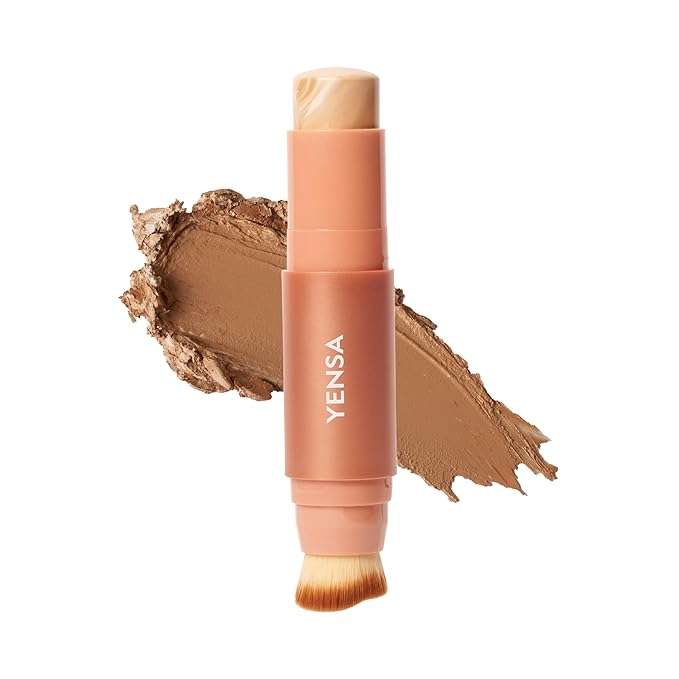 YENSA Super Serum Silk Foundation Stick - Full Coverage Foundation, Contour, Concealer, Bronzer All-In-One 100 mL / 3.5 oz (Tan 1)