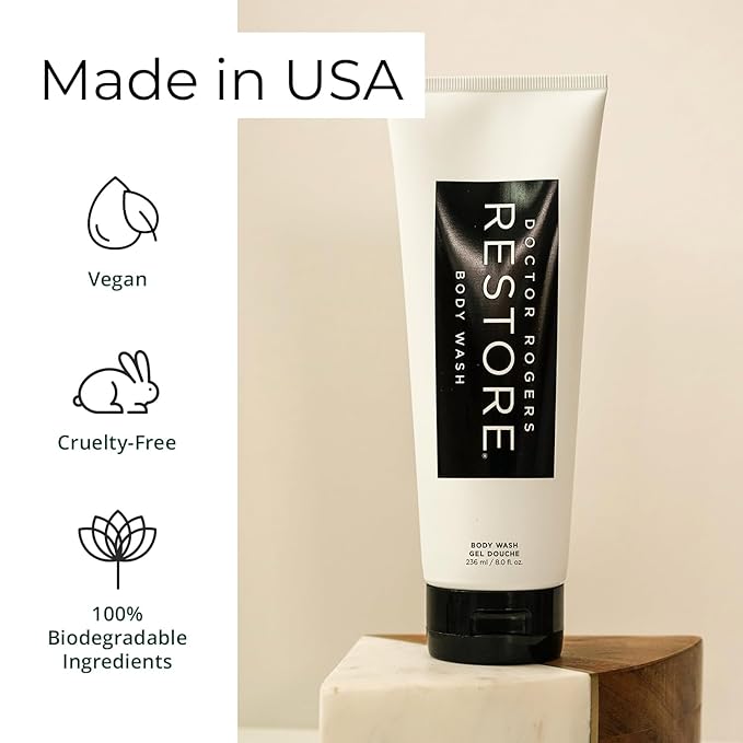 Doctor Rogers Hydrating Body Wash, Moisturizing Shower Cleanser, Dermatologist-Created Bath Soap For Women & Men, Cleanses & Repairs the Skin Barrier, Paraben & Sulfate-Free, 236 ml / 8 fl oz