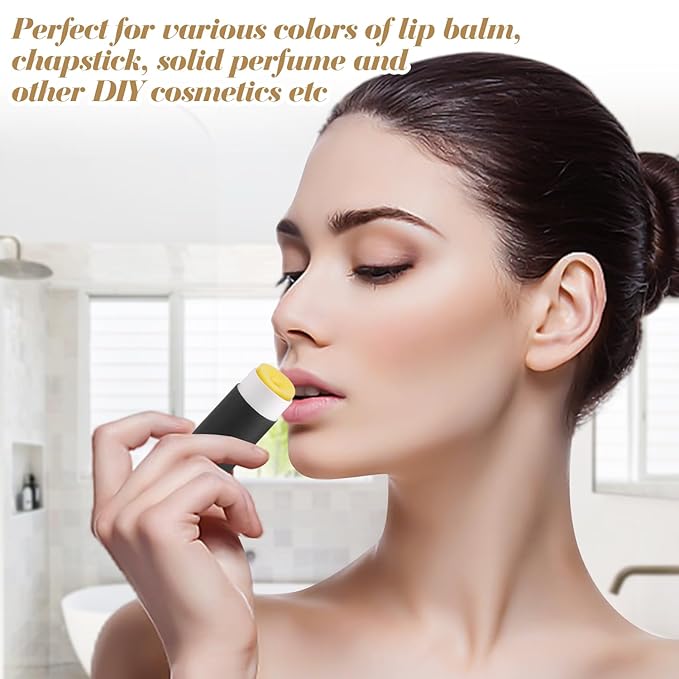 10 Pcs 25g Paperboard Lip Balm Tubes Refillable Krafts Paper Lipstick Tube Round Cardboard Empty Lip Gloss Container Holder Tubes for DIY Chapstick Salve Cosmetic Lotion Solid Perfume - Black