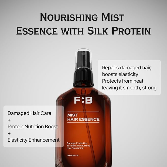 [Forbeaut] Mist Hair Essence – Lightweight Leave-In Treatment Spray for Damaged Hair, Daily Use, Silky Protein Care for Shine & Elasticity, Salon-Like Finish, Woody Citrus Scent, 100ml / 3.7 fl.oz