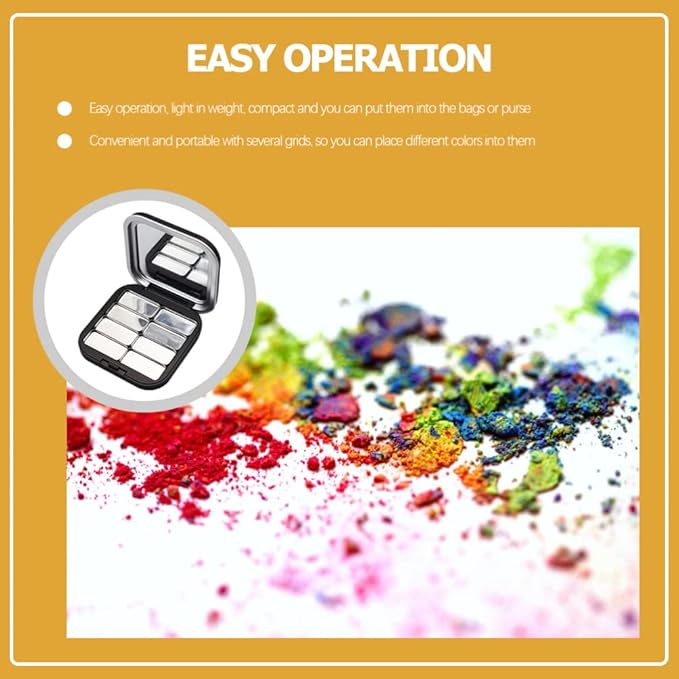 2pcs Empty Magnetic Eyeshadow Palette, Small Makeup Palette Lipstick Compact Containers Cosmetic Sample Storage Cases Magnetic Pallete for Makeup