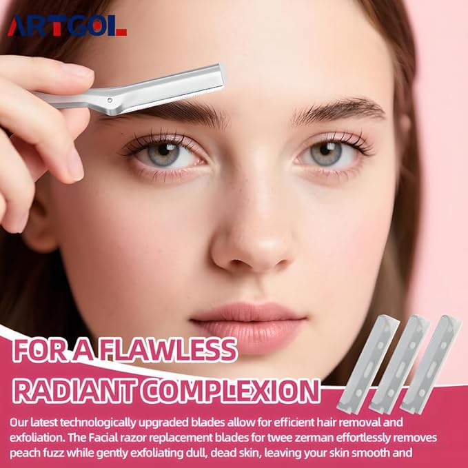 40 Count Facial Razor Replacement Blades Be suitable for Twee zerman Stainless steel blade
