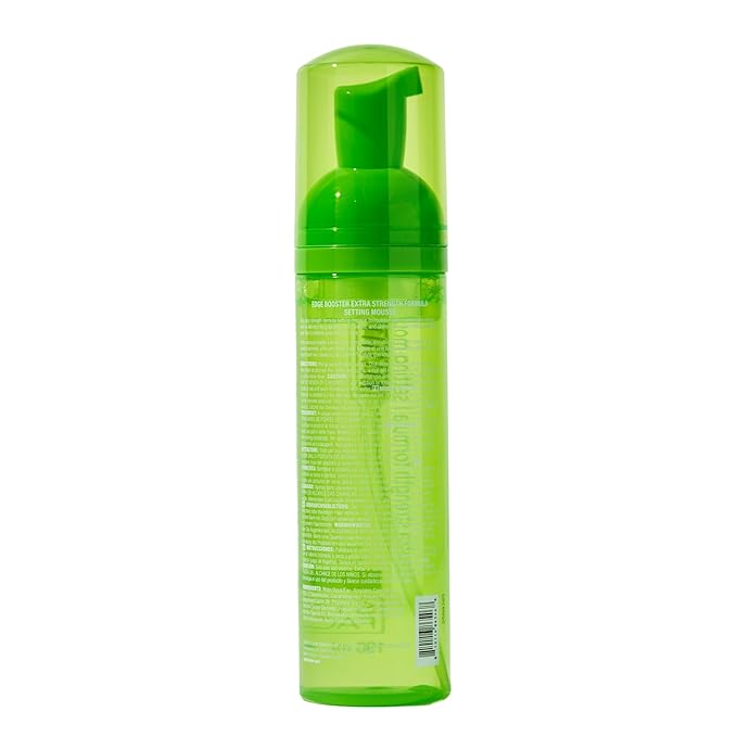 Style Factor EDGE BOOSTER Extra Strength Setting Mousse – Frizz Control, Extra Volume, and Conditioning – 6.4oz Emerald Mousse for Curly Hair