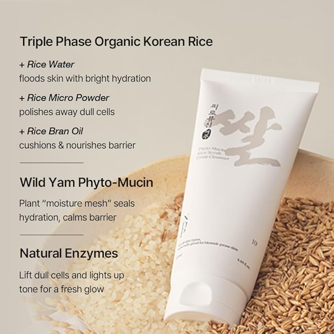 NDP Rice Mochi Deep Face Wash – Triple-Rice Airy Micro-Exfoliating Foam for Sensitive Skin, Phyto Mucin Hydration Shield, pH 5.5 Barrier-Safe Vegan Korean Skincare Cleanser, 4.05 fl oz (120 ml)