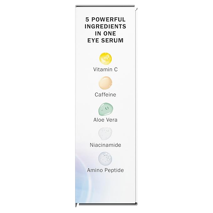 Olay Super Eye Serum - Vitamin C, Caffeine, Niacinamide, Amino Peptide, Aloe Vera - Brightens Dark Circles, Anti-Wrinkle, Anti-Aging, Brightening, Smooths Fine Lines, Firming, Hydrating, 0.45 Oz