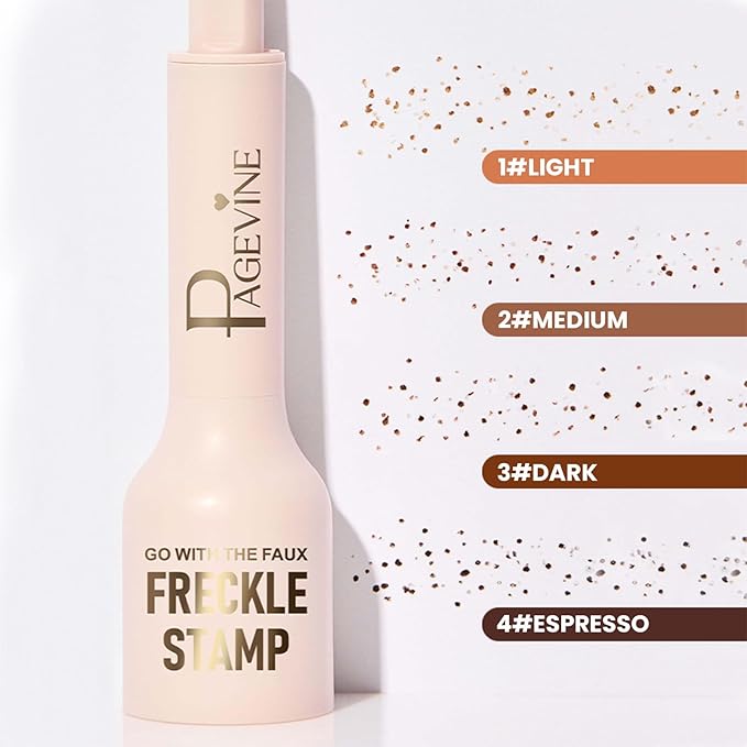 Freckle Stamp Pen,Fake Freckles Stain Marker Pencil Tool for Natural and Lifelike Sunkissed Face Freckle Makeup for Waterproof and Long-Lasting,Quick Dry 5-Point Faux Freckle Stamp Cushion, 01 Light