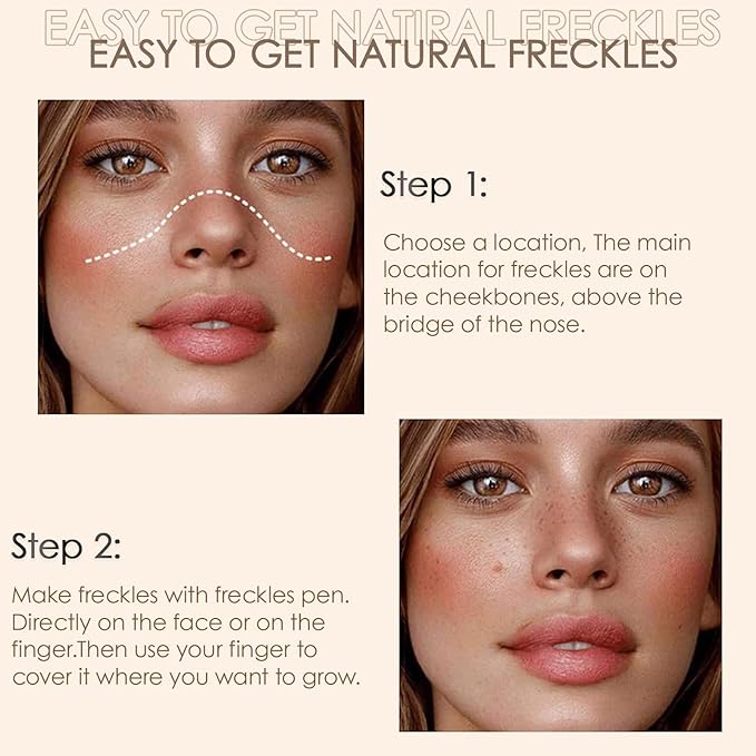 2 Pack Freckle Pen,Liquid Face Fake Freckles Makeup Pen to Create Natural Freckle Makeup and Freck beauty,Fake Freckles Waterproof for Lifelike Sunkissed Makeup,Mole Pen (02Medium+03Dark)