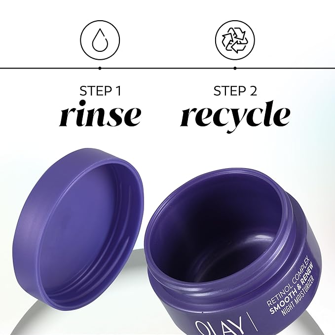 Olay Retinol Face Moisturizer, Smooth & Renew Cream for Women, Fragrance-Free - Anti-Aging, Anti-Wrinkle, Smooth Fine Lines, Tightening, Brightening - Recyclable Sustainable Eco Jar, Non-Greasy, 2 Oz