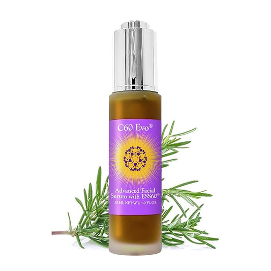 Advanced Facial Serum, Natural Serums for Skin Care with Pure C60 ESS60, Deeply Nourishing and Age-Defying Serum for Face, Facial Serum Infused with 21 Natural and Vegan Ingredients, 1 oz