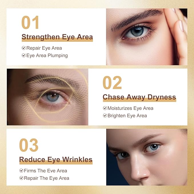 20g Eye Cream with Electric Massager, Moisturizing Anti-Wrinkles Eye Cream, Anti Aging Eye Cream for Dark Circles and Puffiness, Results in 3-4 Weeks to Reduce Fine Lines