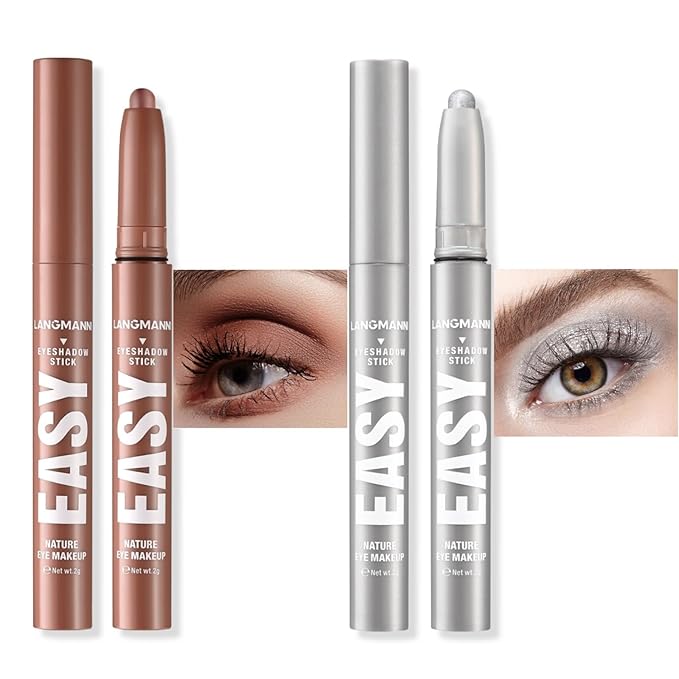 Jolilab Eyeshadow Stick Set, 8 Colors Matte Professional Bright-Colored Contouring and Highlight Eyeshadow Stick, Cream Waterproof Long Lasting High Pigmented Eye Shadow. (2, 05+07)