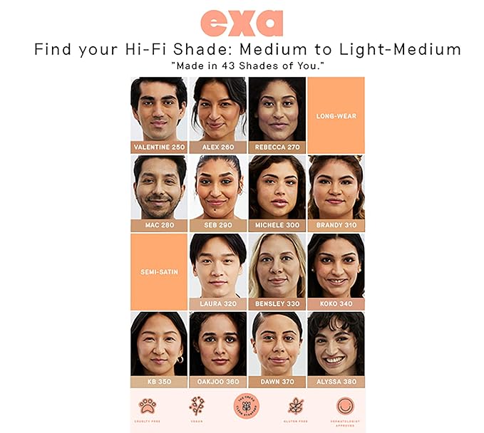 Exa Beauty - Natural High Fidelity Foundation | Clean, Vegan, Cruelty-Free Makeup (Lydia 400)