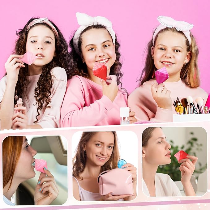 48 Pcs Ice Cream Party Decorations Lip Balm New School Classroom Gift for Preschool Toddler Back to School Exchange Party Favors Fruit Taste Lip Care Gift Birthday Gift Moisturizing Lip Balms