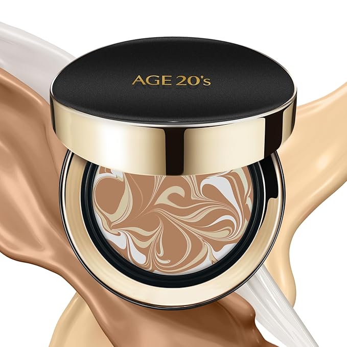 AGE20'S Signature Essence Pact SPF 50+ | Pack of 1 | 28N WALNUT | Cream Foundation, Dewy Finish, Natural Coverage | Korean Cushion Foundation
