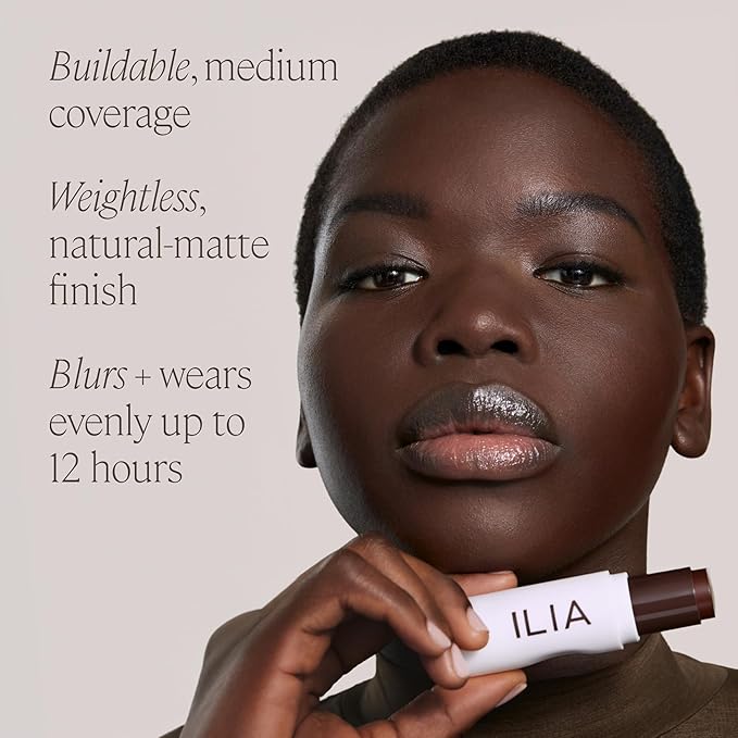ILIA - Skin Rewind Complexion Stick - Foundation + Concealer + Skincare | Non-Toxic, Vegan, Cruelty-Free, Clean Makeup (6N - Aspen, 0.35 oz | 10 g)