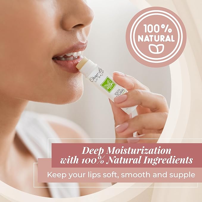 100% Natural Lip Balm Set - Hydrating and Moisturizing Beeswax Natural 4 Flavor Assortment - Lip Moisturizer for Dry Lips - Cocoa Butter - Petroleum Free Pack of 24