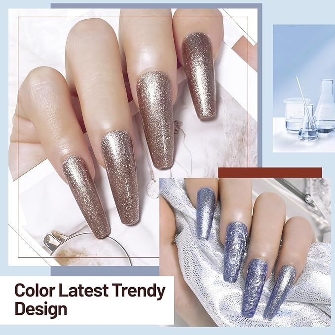 10ml Glitter Nail Polish Set 6 Colors Glitter Effect All Seasons Neutral Color Quick Dry Nail Polish Set for Women Salon DIY Nail Art