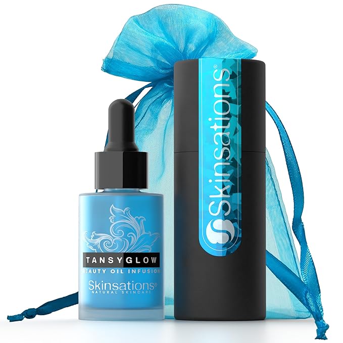 Skinsations - Balancing Face Oil Infusion - TANSY GLOW - Soothing and Calming, Skin Regenerative, Hydrating, Anti-Aging Skin Care - Blue Tansy, Neroli Oil, Chamomile, Moringa Oil, Vitamin C, Vitamin E