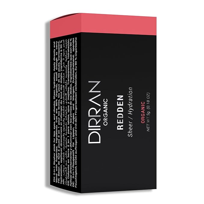 3 in 1 Natural Ingredient 90% Organic Blusher Stick For Lips, Eyes, & Cheeks, Hydration And Natural Beauty Apply directly And Blend With Fingertips, Small Enough to Carry (REDDEN)