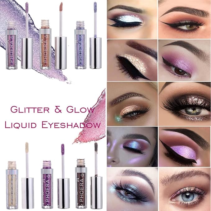 Glitter Eyeshadow，Makeup For Eyes Liquid Shimmer Sparkle Glow Light Colors Pencil Stick Shiny Long Lasting Waterproof Shining Eye Shadow Sets Metallic Pigments Metals Gloss Sparkling Pen Kit (A109)