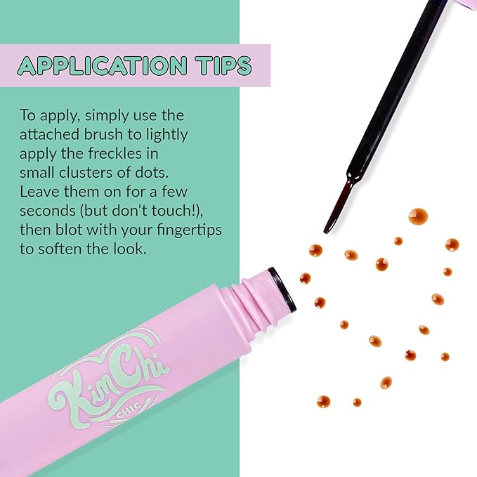 KimChi Chic Beauty Candy Girl Fake Freckle Pen, Natural-Looking and Fast-Drying Faux Freckles Face Makeup, Afternoon In The Flower Field Red-Brown Shade, 0.10 fl oz