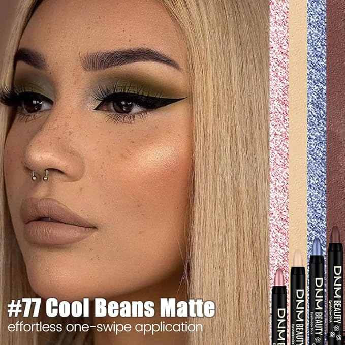 Kaely Cream Eye Shadow Sticks, Cool Beans Matte Eyeliner Pencil Eyeshadow Palette Makeup, Eye Highlighter Brightener Stick for Older Women Waterproof Pigmented, sombras para ojos, New-77