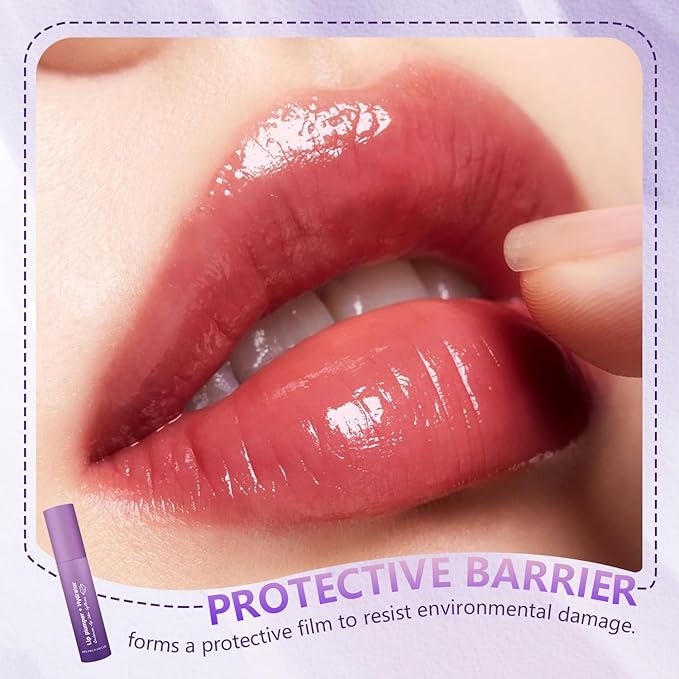 2Pcs Lip Plumper + Hydrator Lip Balm,Instant Volumizing Gloss with Hyaluronic Acid & Anti-Aging Ingredients,High-Shine Moisturizer for Smooth,Plump Lips,Cooling & Non-Sticky Formula