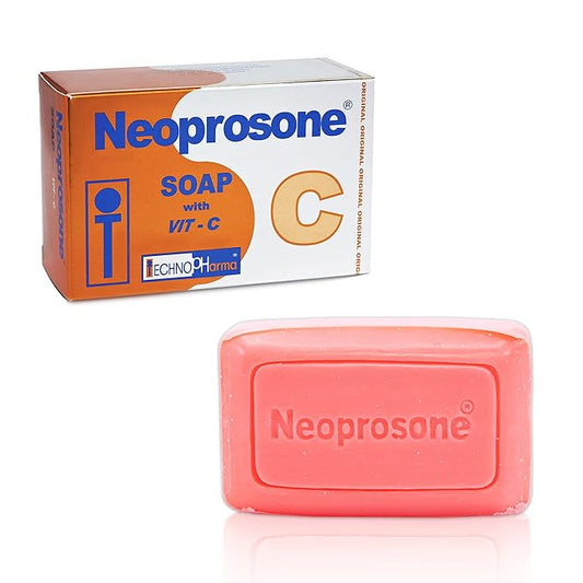Neoprosone Skin Brightening Soap, 2.82 oz / 80 g, Hyperpigmentation Soap, Cleansing Bar, Fade Dark Spots on Knees, Elbows, Face, Private Areas, with Vitamin C and Castor Oil