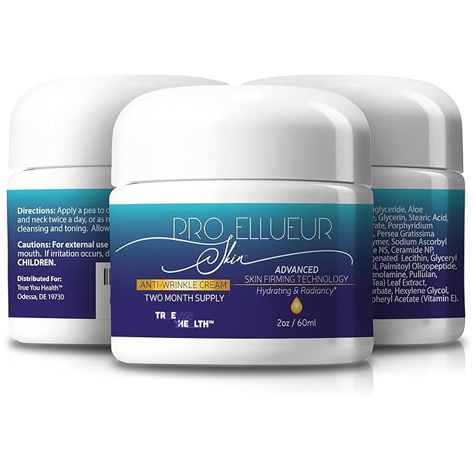 Pro Ellueur Skin Cream - Anti-Wrinkle Cream - Two Month Supply - Advanced Skin Firming Technology to Help Reduce Signs of Aging - Lift, Firm, Tighten - Lasting Hydration - Non-Greasy Formula