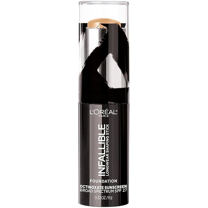L'Oreal Paris Makeup Infallible Longwear Shaping Stick Foundation, 407 Natural Beige, 1 Tube, 0.32 Ounce