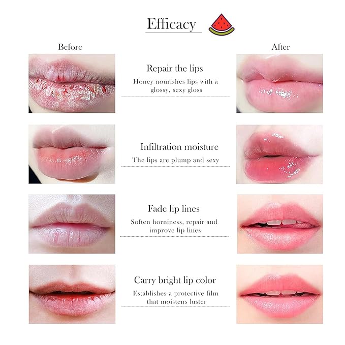 1PCS Bee Lip Balm Honey Lip Balm,Exfoliating Honey Pot Lip Balm Sleeping Lip Mask with Brush, Hydrating & Prevention Dry and Cracked, Lip Scrubs Exfoliator & Moisturizer