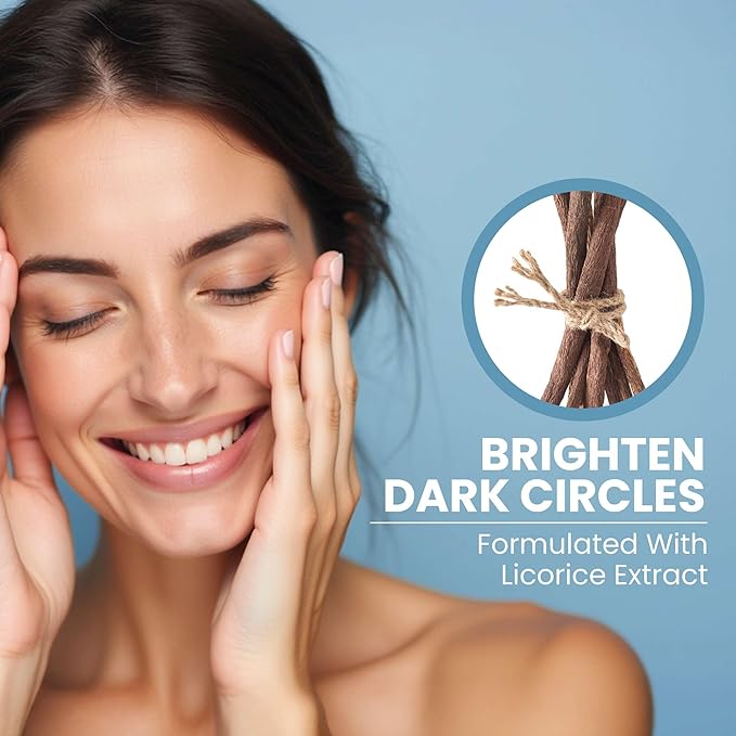 Eva Naturals Eye Gel for Dark Circles, Bags & Puffiness – Anti-Aging Serum with Peptides, Hyaluronic Acid & Botanicals – Firming Under Eye Treatment for Wrinkles, Fine Lines & Tired Skin – 2 oz