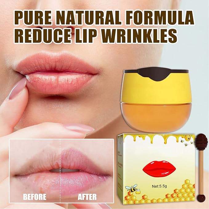 2pcs Honey Lip Balm, Lip Hydrating Prevention Dry and Cracked Lip Scrubs Exfoliator, Day and Night Repair Lip Sleeping Masks Honey Lip Balm