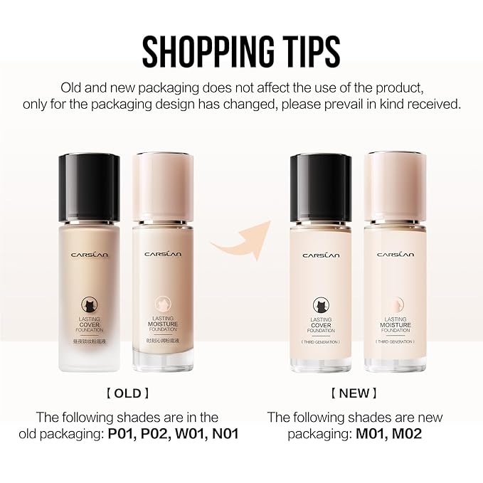 Lasting Cover Foundation, 24H Longlasting Full Coverage Matte Finish Face Makeup, Poreless, Lightweight, Waterproof, Oil Free Liquid Foundation, M02
