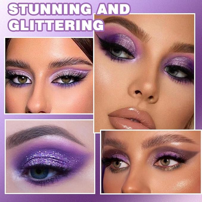 9 Colors Purple Grape Matte Shimmer Eyeshadow Palette for Eye Makeup,High Pigmented Brown Eye Shadow Primers Powder Palet de sombras de ojos