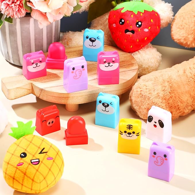 12 Pcs Farm Animals Birthday Lip Balm Gifts for Baby Shower Prizes Gift Baby Shower Favors Genger Reveal Gifts Zoo Theme Birthday Party Favors for Preschool Toddler Boy Girl Classroom Prizes