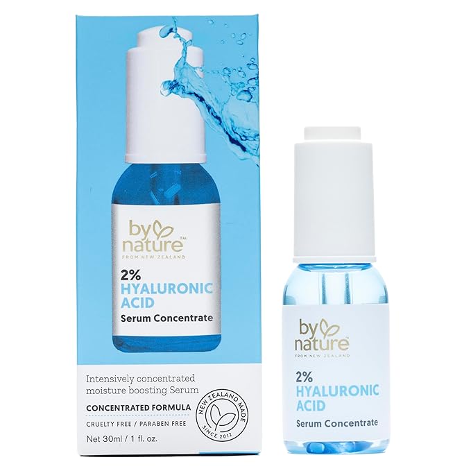 By Nature 2% Hyaluronic Acid Serum for Face & Neck - Skincare from New Zealand - 2% Hyaluronic Acid Facial Serum Concentrate - 1fl. Oz