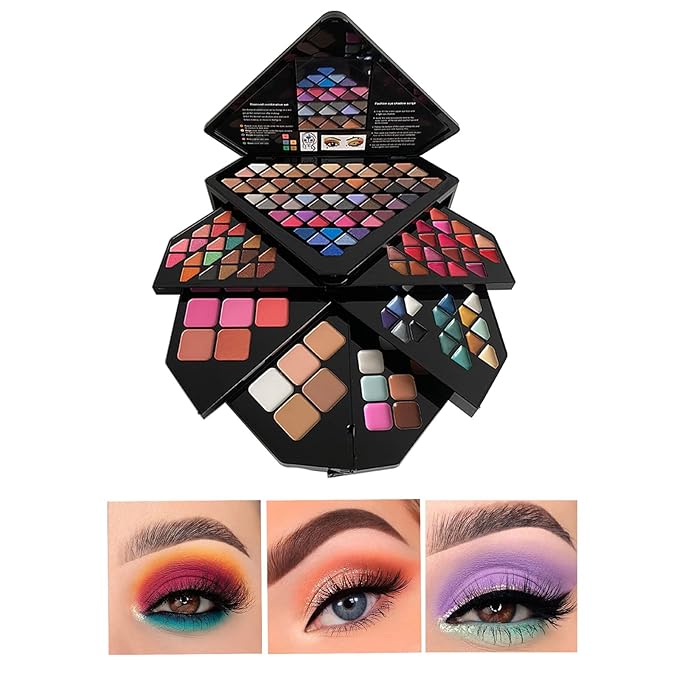 130 Color All In One Makeup Gift Set for Women Professional Makeup Kit Include 80 Eyeshadow, 20 Lipstick,15 Eyebrow Gel,5 Blusher,5 Contour & 5 Conclealer Makeup Palette Kit