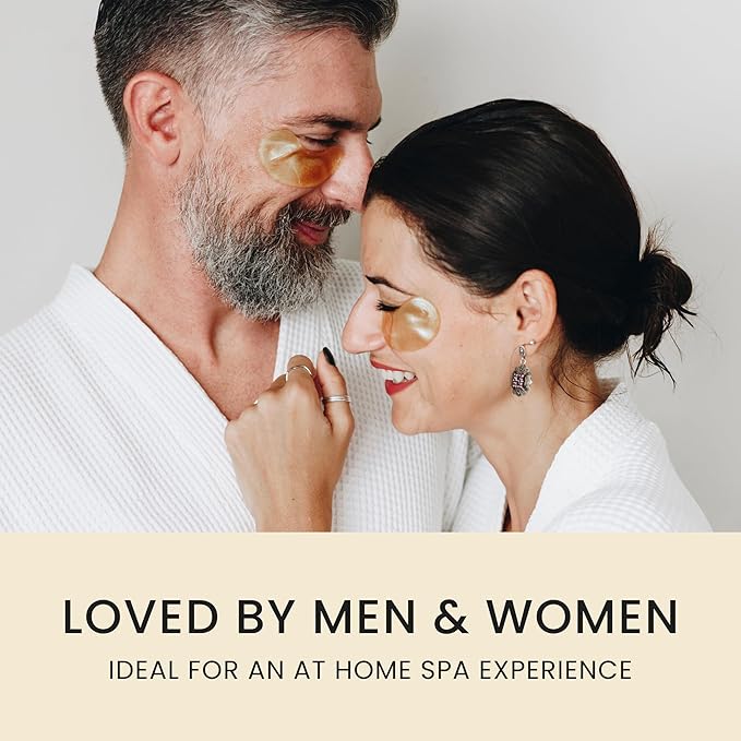 24K Gold Under Eye Patches with 6 pieces of Lip Mask, Anti-Aging Eye Mask, Under Eye Mask Dark Circles and Puffiness, Wrinkles Patches with Hydrogel, Collagen Eye Pad Elasticity Self Care 48 pairs…