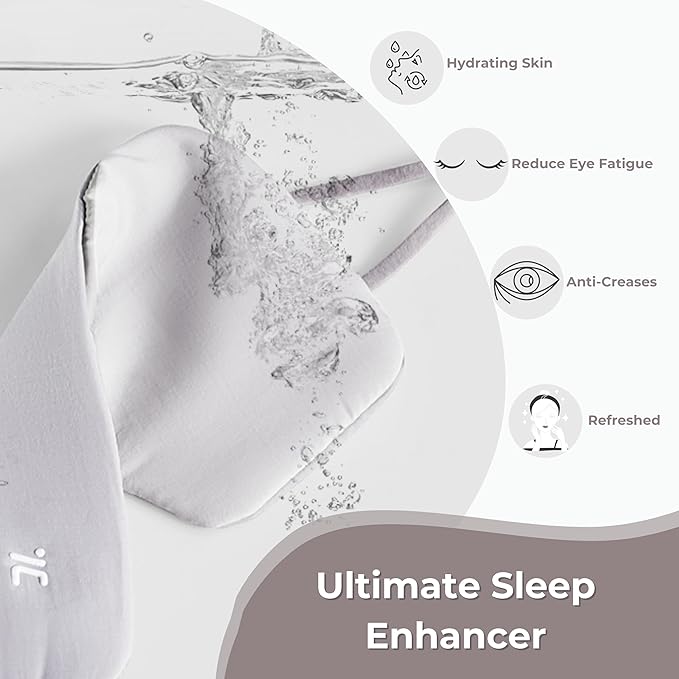 7C Soft Sleep Mask - Eye Mask - Hyaluronic Acid Anti-Aging Under Eye Cover with Adjustable Ear Elastic Straps for Full Night Sleep, Nap, Reduces Puffy Eyes Gifts