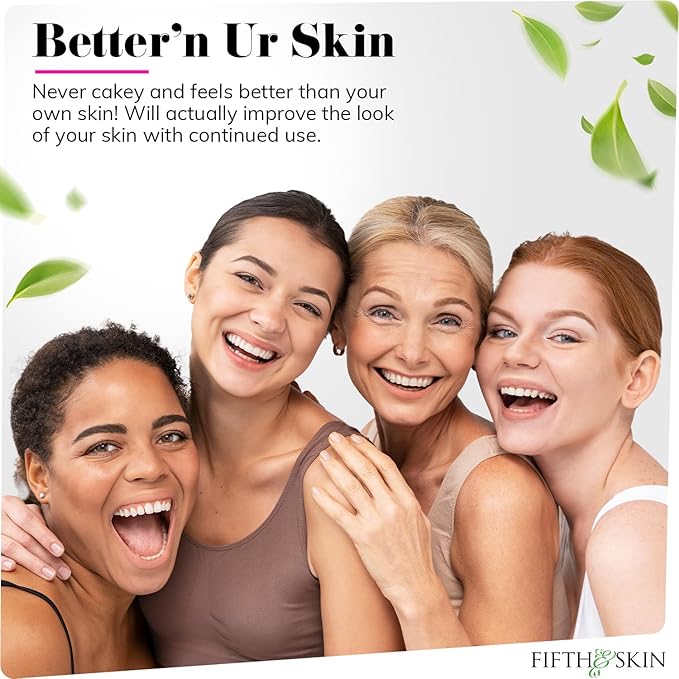 Fifth & Skin: Better’n Ur Skin Liquid Foundation (ESPRESSO - Natural, Organic, Vegan, Cruelty-Free - Gluten-Free Beauty with Buildable Coverage and Palm-Free Luxury - 1 oz