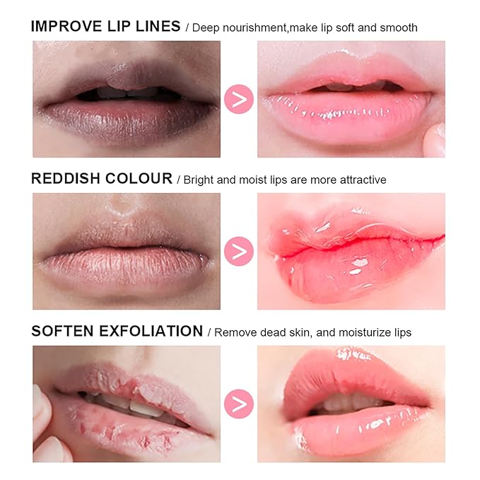 2Pcs Lip Glowy Balm and Lip Sleeping Mask Set, with 4 Flavor Options - Reduce Lip Lines, Enhance Lip Color, Hydrate & Plump Dry Chapped Lips Care (Grapefruit)