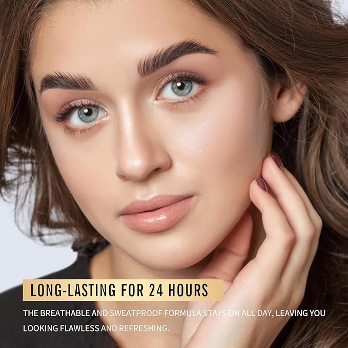 KIMUSE Lighting Glow Baked Foundation, Brighten Color, Color Corrector, Buildable Coverage, Lightweight Powder Foundation, Radiant Natural Finish