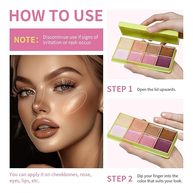 Eyeshadow Stick, Shimmer and Matte Cream Eye Shadow Brightener Sticks Eyeliner Pencil Crayon, Waterproof Long Lasting Eye Highlighter Stick Makeup,0.056 Oz (8-color eyeshadow palette)