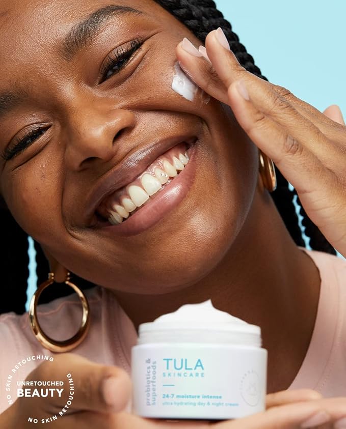 TULA Skin Care 24-7 Moisture Intense Ultra Hydrating Day & Night Cream - Ultra Nourishing Moisturizer for Face. Soothe Skin, Maintain Skin Balance & Improve Skin Smoothness, 1.5 oz.