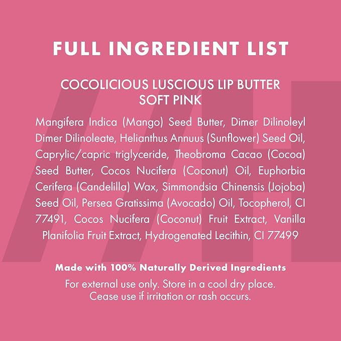 100% Natural Tinted Lip Butter Sleeping Lip Mask Clean Petroleum Free Lip Moisturizer and Conditioner for Dry Lips Intensive Lip Balm and Lip Therapy Skin Care with Mango butter (Light Pink)