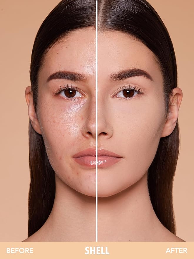 SHEGLAM SKin-Focus Full Coverage Powder Foundation Oil-Control Lightweight Face Pressed Powder Makeup-Shell