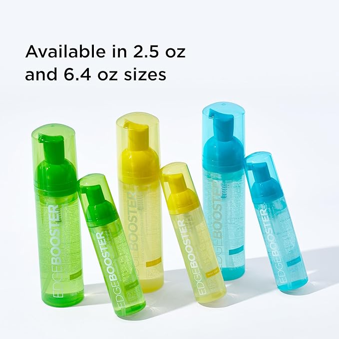 Style Factor EDGE BOOSTER Extra Strength Setting Mousse – Frizz Control, Extra Volume, and Conditioning – 6.4oz Blue Sapphire Mousse for Curly Hair