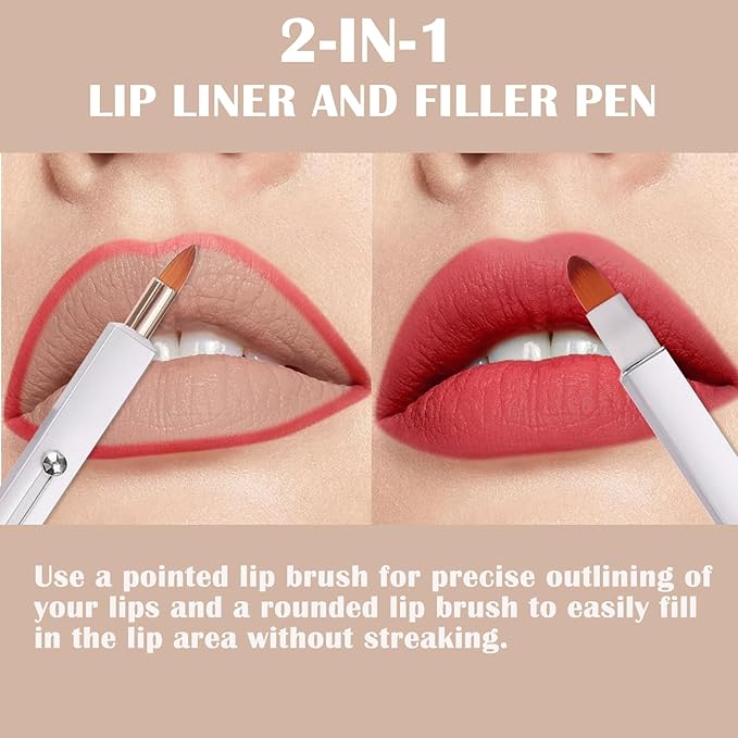 3 Pack Lip Brush for Lipstick Makeup Brushes Double-Ended Retractable Lip Brush with Cap Dustproof for Lipstick Gloss Creams Portable with Cap(Black + Gold + Silver)