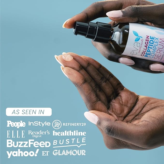 Collagen Peptide Serum for Face – Anti Aging Facial Treatment with Peptides & Hyaluronic Acid – Gentle Formula for Sensitive Skin, Microneedling Pen, Derma Roller, Skin Firming & Hydrating (2 Oz)